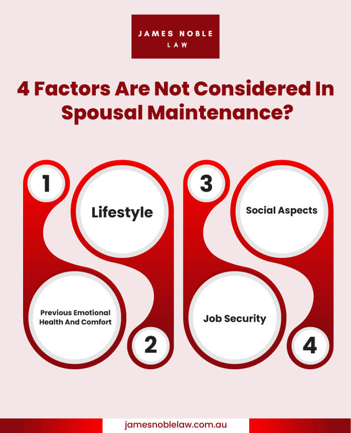 The Factors not considered in Spousal Maintenance