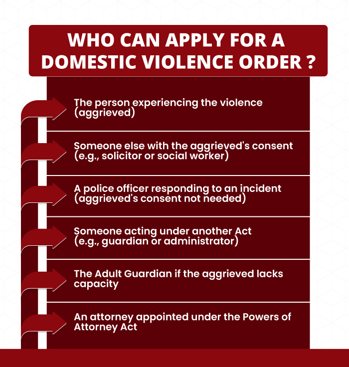 apply to the court for domestic violence