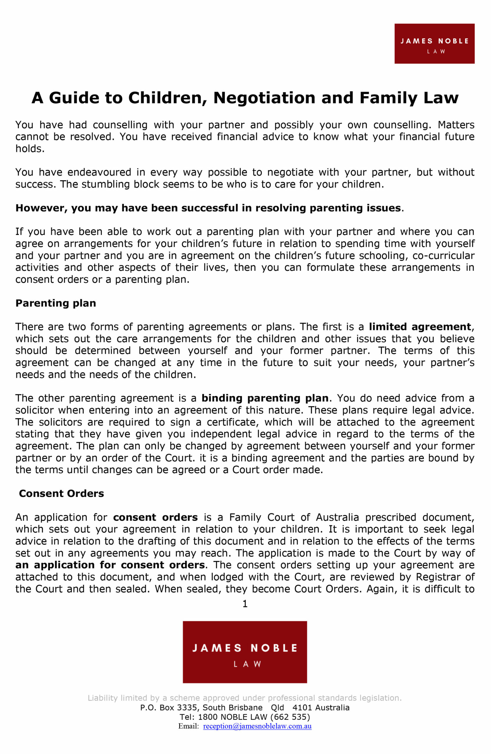  A Guide to Children Negotiation and Family Law Download