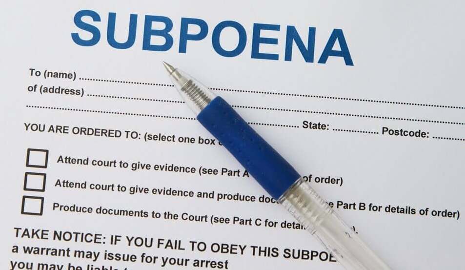 Subpoenas in Family Law