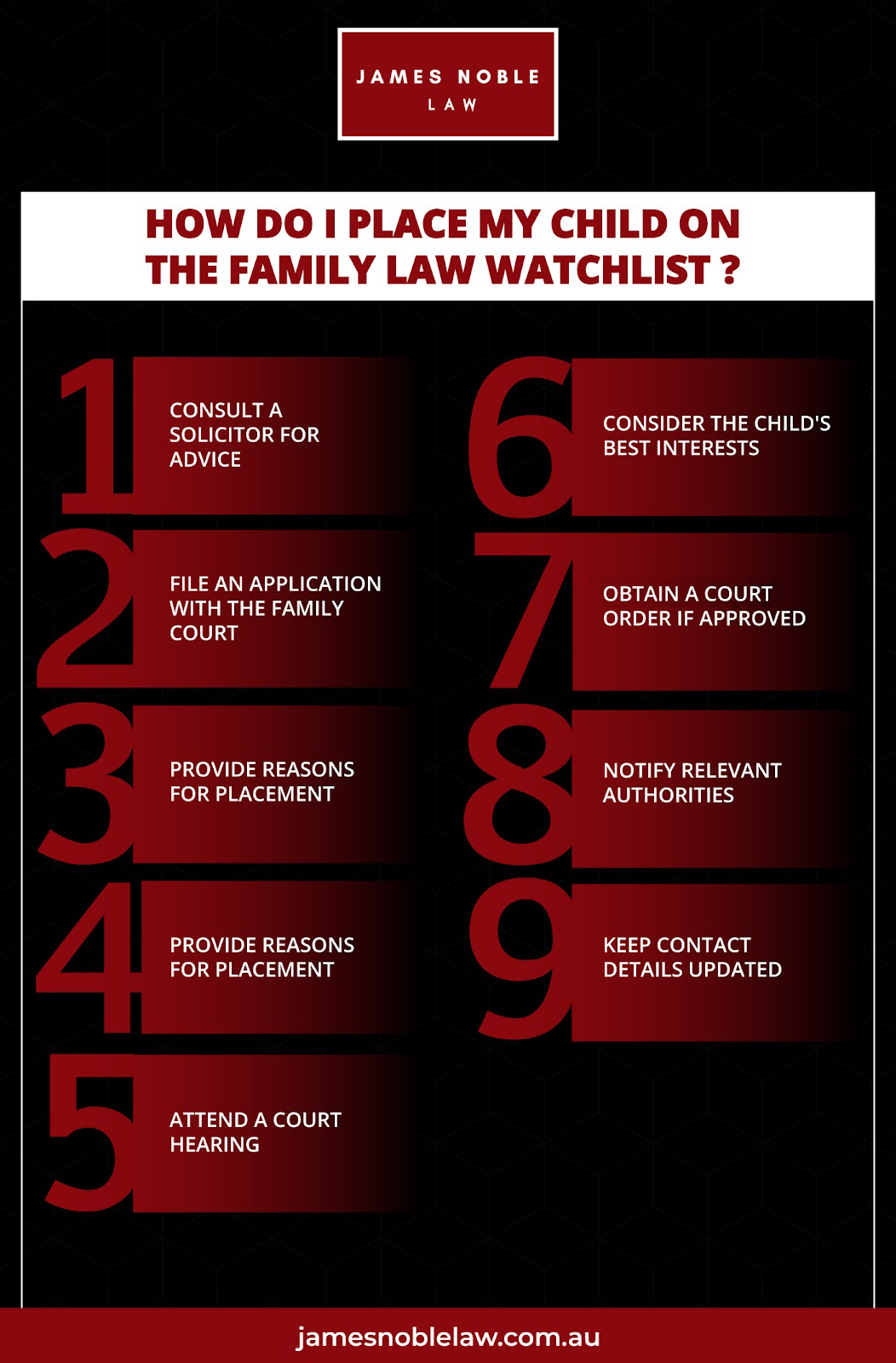 How do I place my child on the Family Law Watchlist