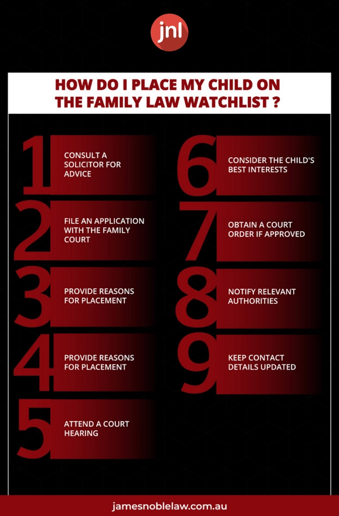 How do I place my child on the Family Law Watchlist